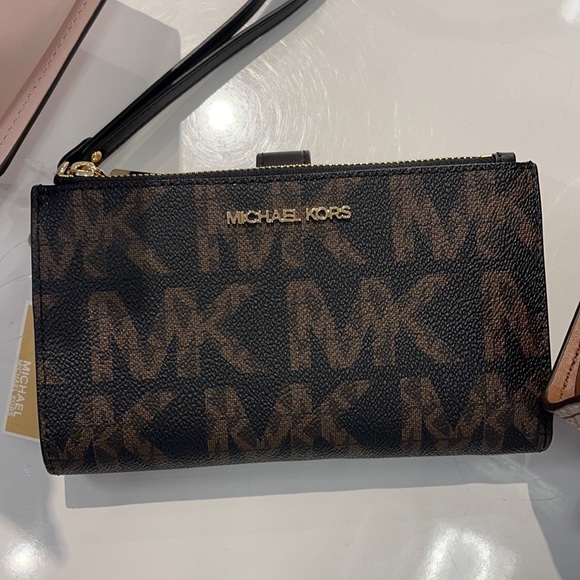 MICHAEL KORS LARGE DOUBLE ZIP WRISTLET WALLET BLK - Picture 15 of 16